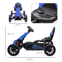 Go Kart Pedal Go Kart Rückwärts-uns Vorwärtsgang, für Kinder von 3 bis 8 Jahren, Blau