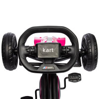 Go-Kart, Kinderfahrzeug mit verstellbarem Sitz, Tretfahrzeug, Tretauto mit Handbremse, 3-8 Jahre, Outdoor, Rosa