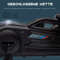 Go-Kart, Kinderfahrzeug mit verstellbarem Sitz, Tretfahrzeug, Tretauto mit Handbremse, 3-8 Jahre, Outdoor, Schwarz