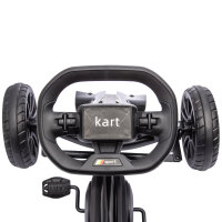 Go-Kart, Kinderfahrzeug mit verstellbarem Sitz, Tretfahrzeug, Tretauto mit Handbremse, 3-8 Jahre, Outdoor, Schwarz
