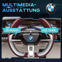 Kinderauto, aufladbarer Akku, 3-5 km/h, mit Fernbedienung, Multimedia-Player, weiß