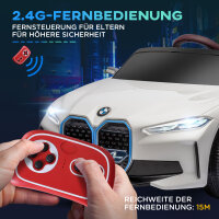 Kinderauto, aufladbarer Akku, 3-5 km/h, mit Fernbedienung, Multimedia-Player, weiß