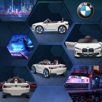 Kinderauto, aufladbarer Akku, 3-5 km/h, mit Fernbedienung, Multimedia-Player, weiß
