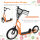 Kinderroller ab 5 jahre Scooter Tretroller Cityroller Kinder Roller Kickboard mit Luftreifen16/12 Zoll Orange 135 x 58 x 88-94 cm
