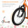 Kinderroller ab 5 jahre Scooter Tretroller Cityroller Kinder Roller Kickboard mit Luftreifen16/12 Zoll Orange 135 x 58 x 88-94 cm