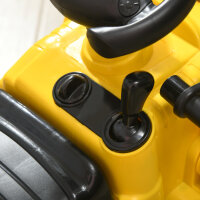 Sitzbagger Aufsitzbagger mit Schaufel Kinderbagger mit Stauraum unter Sitz Rutschauto Spielzeugbagger zum Sitzen bis 30kg, Draufsitzen für Kinder 1,5-4 Jahre Gelb+Schwarz