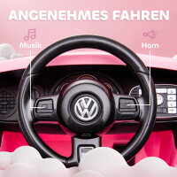Elektro-Kinderfahrzeug, VW Käfer, 3-5 km/h, mit Fernbedienung & Musik, Rosa