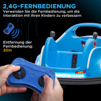 Kinder-Autoscooter, 360°-Drehung, für 3-5 Jahre, mit Fernbedienung, Musik, Blau