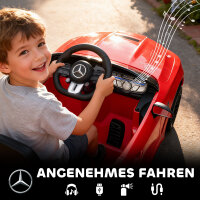 Kinder-Elektroauto, Mercedes-Design, 12V Motoren, Fernbedienung, LED-Lichter, Musik, für 3-6 Jahren Kinder, Rot
