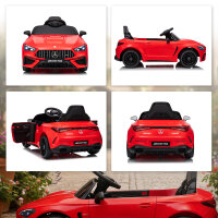 Kinder-Elektroauto, Mercedes-Design, 12V Motoren, Fernbedienung, LED-Lichter, Musik, für 3-6 Jahren Kinder, Rot
