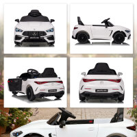 Kinder-Elektroauto, Mercedes-Design, 12V Motoren, Fernbedienung, LED-Lichter, Musik, für 3-6 Jahren Kinder, Weiß