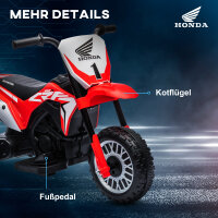 Elektro Kindermotorrad Honda, 3 km/h, Soundeffekte, für 18-36 Monate, rot