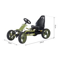 Go Kart Tretauto Tretfahrzeug mit Handbremse Kinderfahrzeug Kettcar Tretfahrzeug mit Verstellbarem Sitz ab 3 Jahren Grün 105 x 54 x 61cm