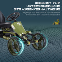 Go Kart Tretauto Tretfahrzeug mit Handbremse Kinderfahrzeug Kettcar Tretfahrzeug mit Verstellbarem Sitz ab 3 Jahren Grün 105 x 54 x 61cm