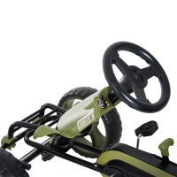 Go Kart Tretauto Tretfahrzeug mit Handbremse Kinderfahrzeug Kettcar Tretfahrzeug mit verstellbarem Sitz ab 3 Jahren grün 105 x 54 x 61cm