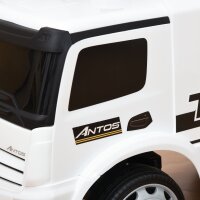 Rutscherfahrzeug Rutscherauto Babyrutscher Kinderfahrzeug lizenziert von Mercedes ANTOS-LKW-Stil mit Licht für Kinder von 12 bis 36 Monaten Metall PP-Kunststoff Weiß+Schwarz 62,5x28,5x45cm