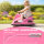Autoscooter für Kinder, um 360 Grad drehbar, Lenkrad, LED-Lichter, Musikfunktion, 3-8 Jahre, Rosa