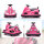 Autoscooter für Kinder, um 360 Grad drehbar, Lenkrad, LED-Lichter, Musikfunktion, 3-8 Jahre, rosa