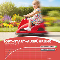 Autoscooter für Kinder, um 360 Grad drehbar, Lenkrad, LED-Lichter, Musikfunktion, 3-8 Jahre, Rot