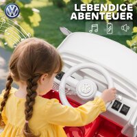 Kinder Elektroauto, 12V Kinderfahrzeug mit MP3, Doppelmotor, Elektrofahrzeug mit Hupe, Sanftanlauf, 89x49x41,5 cm, Rot