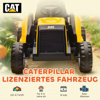 Kinder-Baufahrzeug, Aufsitzauto für Kinder, Fernbedienung, manuelle Steuerung, Bluetooth+Musik-Funktion, 3-6 Jahre, Kunststoff, Stahl, Gelb