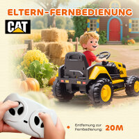 Kinder-Baufahrzeug, Aufsitzauto für Kinder, Fernbedienung, manuelle Steuerung, Bluetooth+Musik-Funktion, 3-6 Jahre, Kunststoff, Stahl, Gelb