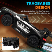 Mercedes-Elektroauto, Aufsitzauto für Kinder, 12V Batterie, LED-Lichter, Musikfunktion, Hupe, 3-8 Jahre, Schwarz