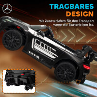 Mercedes-Elektroauto, Aufsitzauto für Kinder, 12V Batterie, LED-Lichter, Musikfunktion, Hupe, 3-8 Jahre, Schwarz