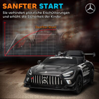 Mercedes-Elektroauto, Aufsitzauto für Kinder, 12V Batterie, LED-Lichter, Musikfunktion, Hupe, 3-8 Jahre, Schwarz