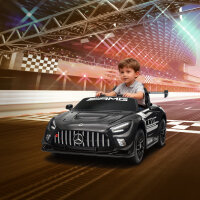 Mercedes-Elektroauto, Aufsitzauto für Kinder, 12V Batterie, LED-Lichter, Musikfunktion, Hupe, 3-8 Jahre, Schwarz