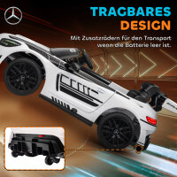 Mercedes-Elektroauto, Aufsitzauto für Kinder, 12V Batterie, LED-Lichter, Musikfunktion, Hupe, 3-8 Jahre, Weiß