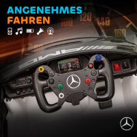 Mercedes-Elektroauto, Aufsitzauto für Kinder, 12V Batterie, LED-Lichter, Musikfunktion, Hupe, 3-8 Jahre, Weiß