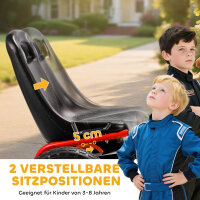 Pedal-Gokart für Kinder, höhenverstellbarer Sitz, EVA-Räder, Bremse, Kupplung, 3-8 Jahre, Rot