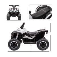 Kinder-Quad Elektrisches Kinderauto, 6 km/h, Sound- und Lichteffekte, : 83 cm x 53 cm x 55,5 cm, Schwarz + Weiß