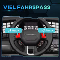 Kinder-Elektroauto mit sanfter Federung, fernsteuerbar, LED-Lichter, Hupe, 12V-Motoren, aus Kunststoff und Metall, Weiß