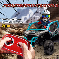 12V Elektrisches Geländefahrzeug für Kinder, Fernbedienung, LED-Lichter, Musik, Hupe, für Kinder von 3-8 Jahren, Blau