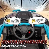 12V elektrisches Geländefahrzeug für Kinder, Fernbedienung, LED-Lichter, Musik, Hupe, für Kinder von 3-8 Jahren, blau