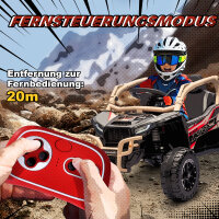 12V Elektrisches Geländefahrzeug für Kinder, Fernbedienung, LED-Lichter, Musik, Hupe, für Kinder von 3-8 Jahren, Gelb