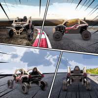 12V Elektrisches Geländefahrzeug für Kinder, Fernbedienung, LED-Lichter, Musik, Hupe, für Kinder von 3-8 Jahren, Gelb