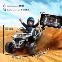 12V Geländefahrzeug für Kinder, Fernbedienung, LED-Lichter, Musik, Hupe, für Kinder von 3-8 Jahren, Grau