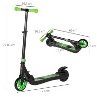 E-Scooter Elektro Scooter 120W Motor 6 km Reichweite max. 8 km/h Elektroroller ab 6 Jahren Grün+Weiß