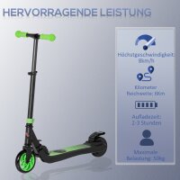 E-Scooter Elektro Scooter 120W Motor 6 km Reichweite max. 8 km/h Elektroroller ab 6 Jahren Grün+Weiß