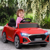 Kinderfahrzeug Audi Q8, 3-5 km/h, Fernsteuerung, Scheinwerfer, Musik, rot