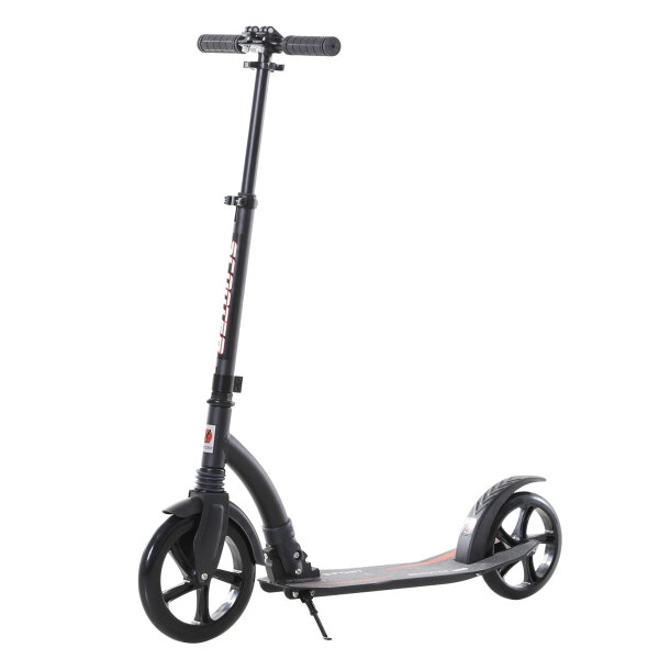 Roller Tretroller Kickscooter Klapproller, klappbar, Stoßdämpfer, ab 14 Jahren, Schwarz