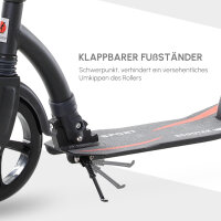 Roller Tretroller Kickscooter Klapproller, klappbar, Stoßdämpfer, ab 14 Jahren, Schwarz