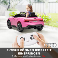 Kinder-Elektroauto mit Fernbedienung, Sicherheitsgurt, Hupe, Musik, Scheinwerfer, bis 5 km/h, 3-5 Jahre, Rosa