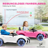 Kinder-Elektroauto mit Fernbedienung, Sicherheitsgurt, Hupe, Musik, Scheinwerfer, bis 5 km/h, 3-5 Jahre, Rosa