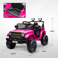 Kinder Elektroauto 12V Kinderauto Elektrisch mit 2,4 GHz Fernbedienung 2 Motor Hupe LED Musik für 3-8 Jahre Rosa
