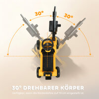 Sitzbagger Aufsitzbagger mit Schaufel Lenkrad drehbar Aufbau verstellbar Rückenlehne für Kinder 1,5-3 Jahre gelb