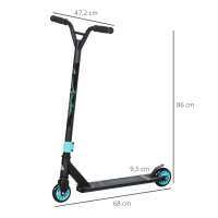 Pro Stunt-Scooter, Tretroller für Freestyle Tricks, Aluminium, Metall, Kunstleder, für Kinder und Erwachsene, grün